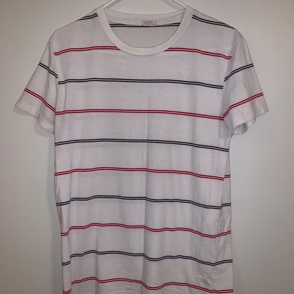 JOHN GALT white red/blue striped t-shirt
